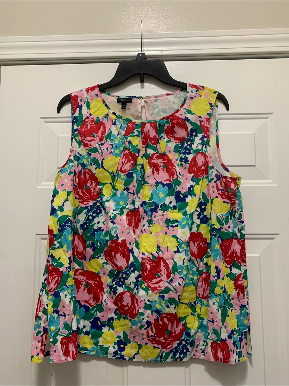 3/$15 Talbots 100% Cotton Floral Sleeveless Top - Red, Yellow, Blue, Pink, Green